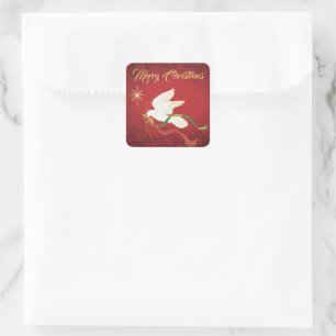 White Dove Square Sticker