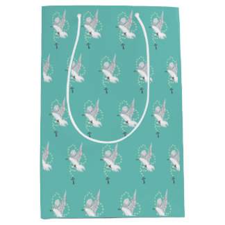 White Dove with Rosary Medium Gift Bag