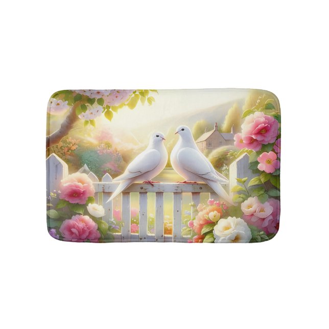 White Doves Cottage Garden Bath Mat (Front)