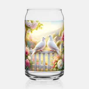 White Doves Cottage Garden Can Glass
