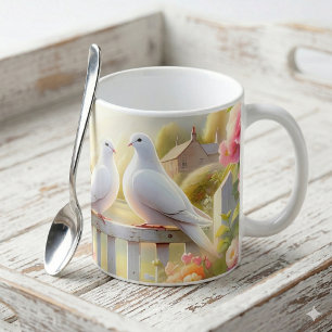 White Doves Cottage Garden Coffee Mug