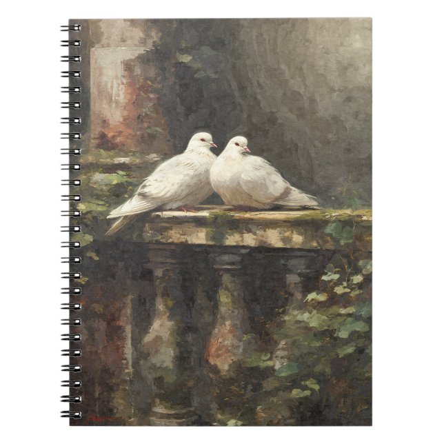 White Doves Garden Notebook (Front)