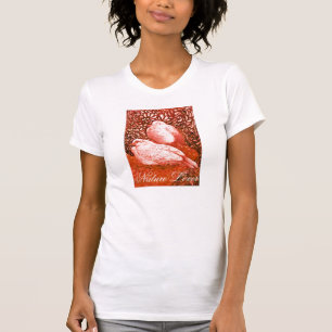 WHITE DOVES IN RED  / NATURE LOVER HEART T-Shirt