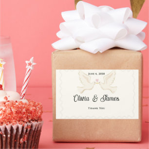 White Doves Love Wedding Favor Sticker