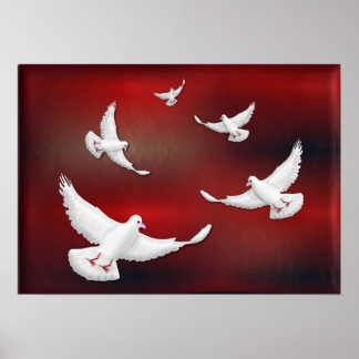 WHITE DOVES OF PEACE POSTER