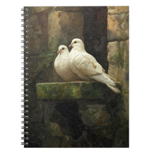 White Doves Stone Niche Notebook