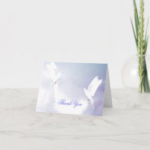 White Doves Thank You Card