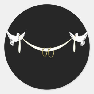 White Doves  Wedding Stickers