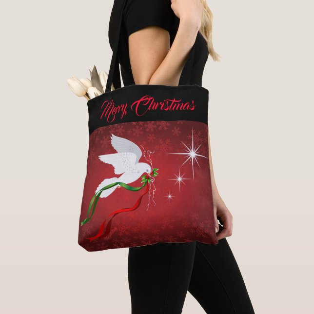 White DoveTote Bag (Close Up)