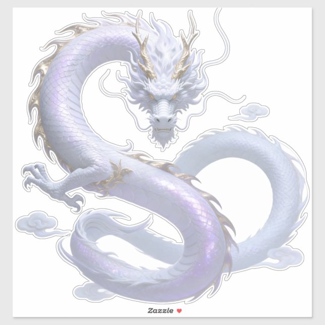 White Dragon Art | Mythical Fantasy Aesthetic | Or (Sheet)