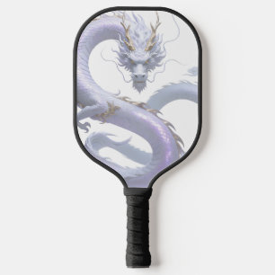 White Dragon Art Mythical Fantasy Aesthetic Or Pickleball Paddle