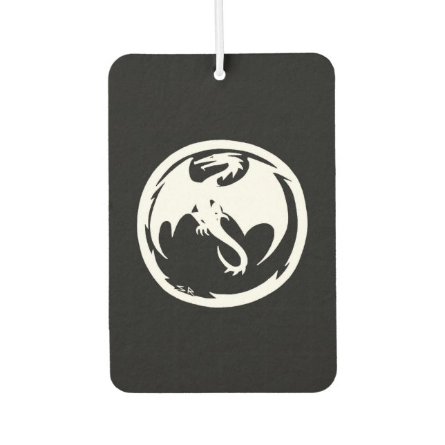 White Dragon black car air freshener (Front)