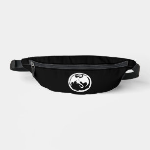 White Dragon black fanny pack