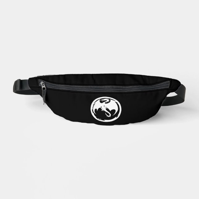 White Dragon black fanny pack (Front)