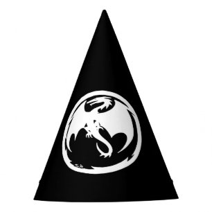 White Dragon black party hats
