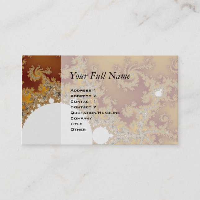 White Dragon - Fractal Art Business Card (Front)
