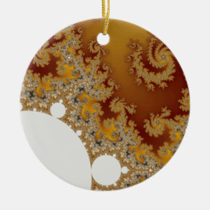 White Dragon - Fractal Art Ceramic Ornament