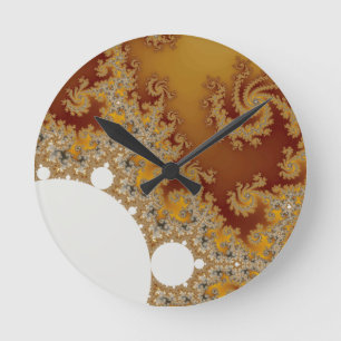 White Dragon - Fractal Art Round Clock