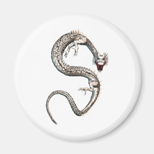 White Dragon Magnet (Front)