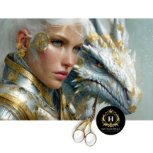 White Dragon Steampunk Fantasy Art Decoupage