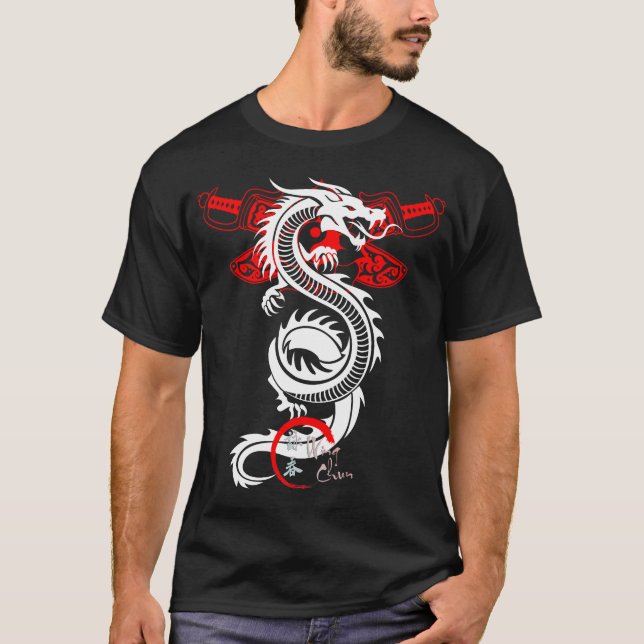 White Dragon Wing Chun Kung Fu T-Shirt (Front)