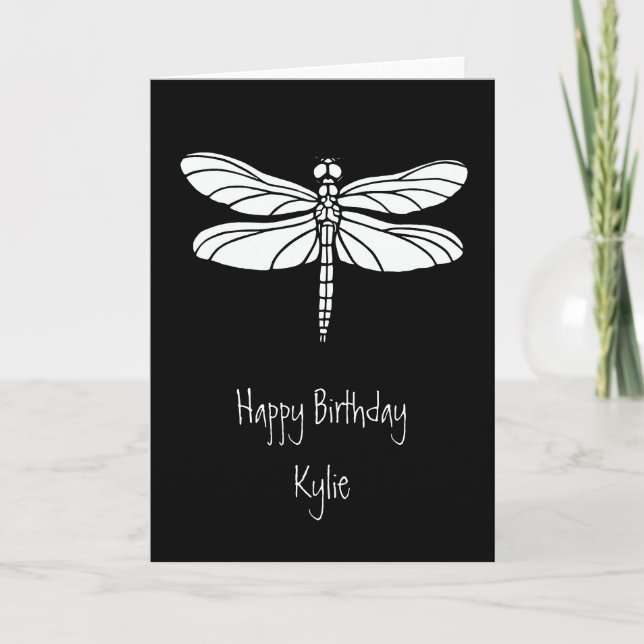 White Dragonfly Card (Front)