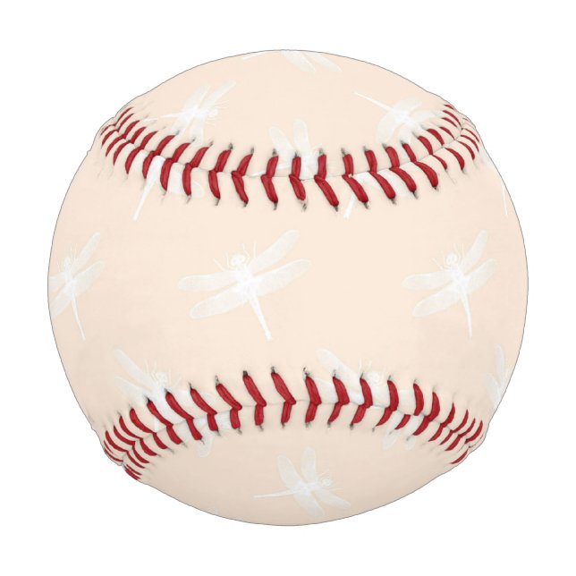 White Dragonfly Odonata Flying Insect Pastel Baseball (Front)