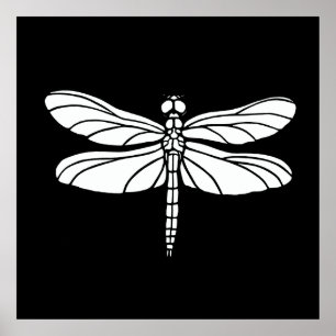White Dragonfly Poster