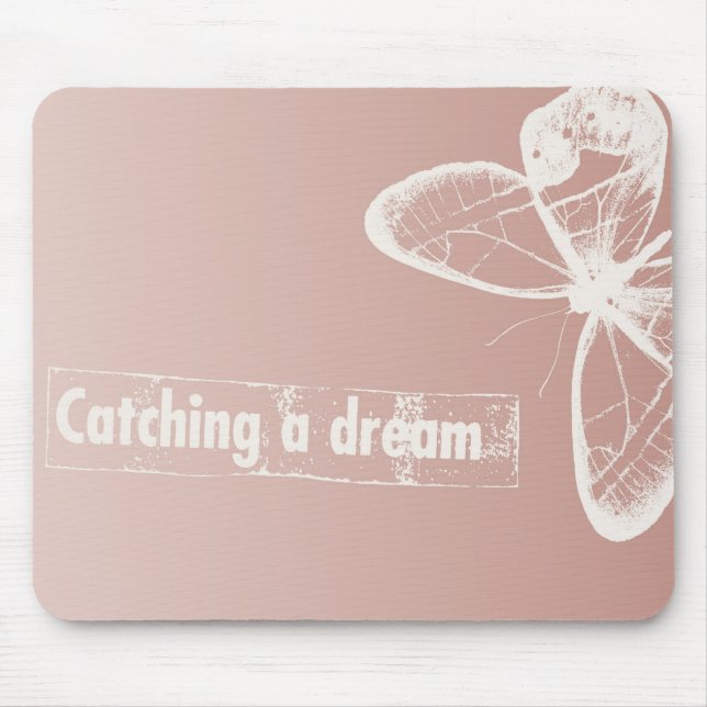 White Dream Butterfly Mouse Pad (Front)