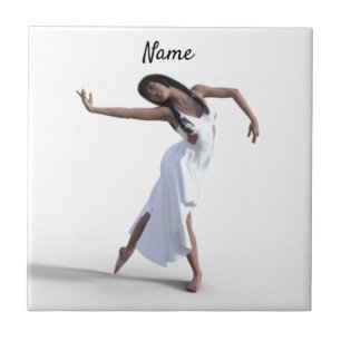 White Dress Dancer Thunder_Cove Ceramic Tile
