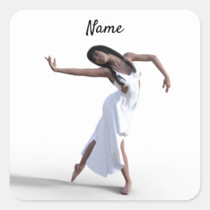 White Dress Dancer Thunder_Cove Square Sticker