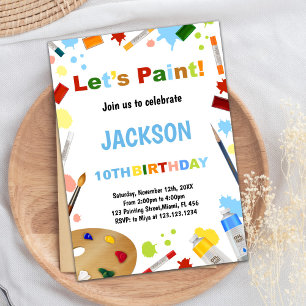 White Dress For Mess Paint Invitations