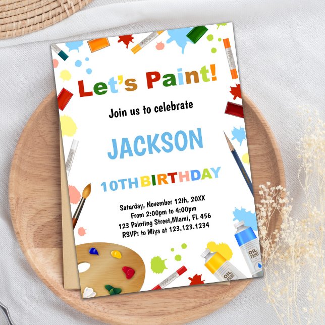 White Dress For Mess Paint Invitations (White Dress For Mess Paint Invitations)