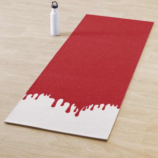 White Drip Statement Yoga Mat – Customisable (In Situ)