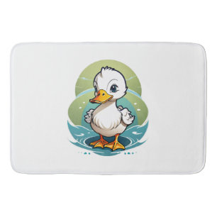 white-duck bath mat