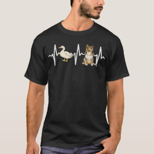 White Duck Collie Heartbeat Dog Lover T-Shirt