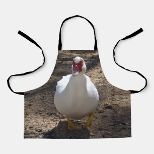 White Duck Feeling Awkward, Kids Full Print Apron