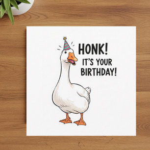 White Duck - Happy Birthday  Greeting  card
