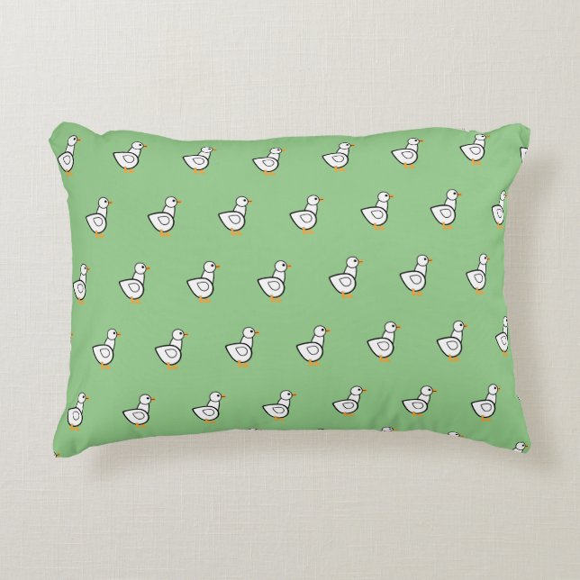 White Duck Pattern Decorative Cushion (Front)