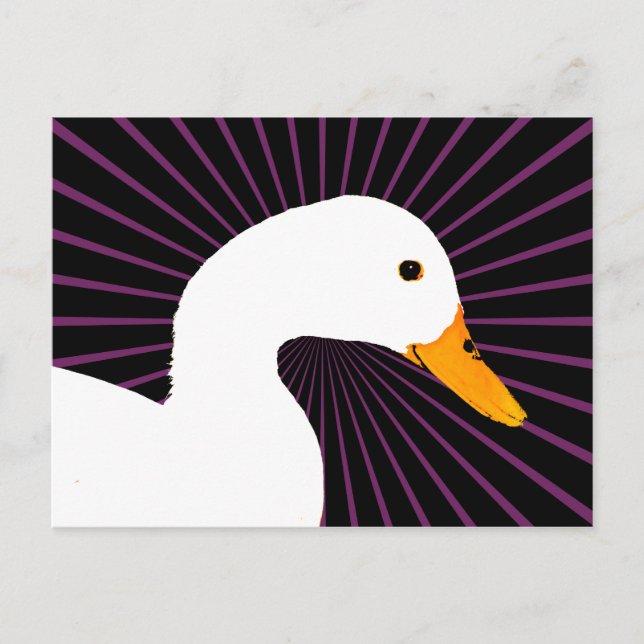 White Duck Pop Art Postcard (Front)