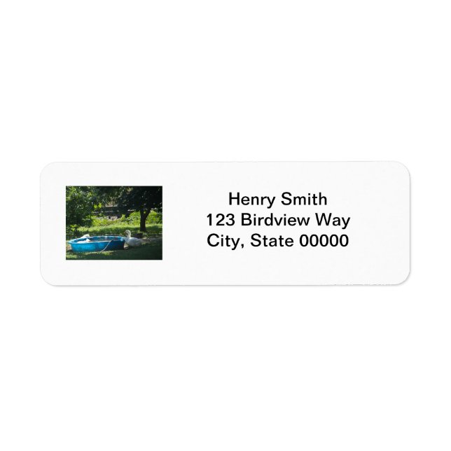 White Ducks and a Pool Label Return Address Label (Front)