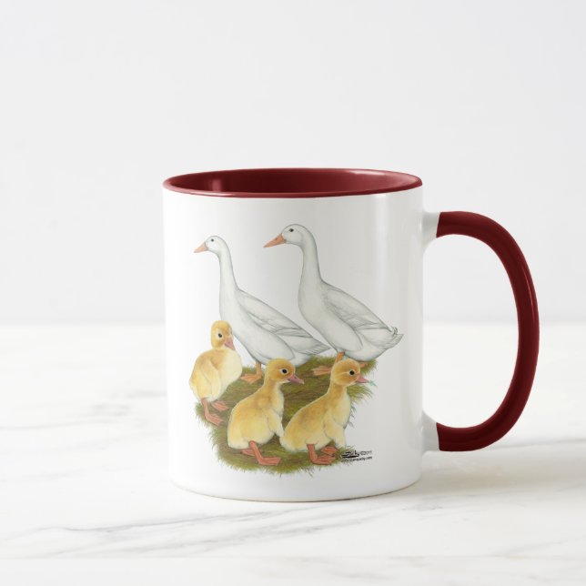 White Ducks and Ducklings Mug (Right)