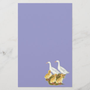 White Ducks and Ducklings Stationery