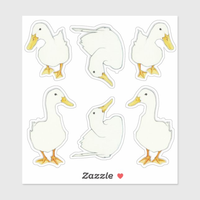 White Ducks Custom-Cut Stickers (Sheet)