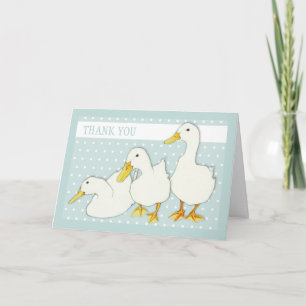 White Ducks dots Thank You Card
