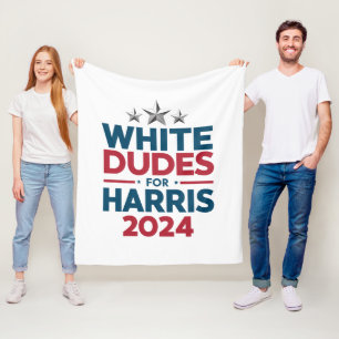 White Dudes For Harris-2024 Election Fleece Blanket