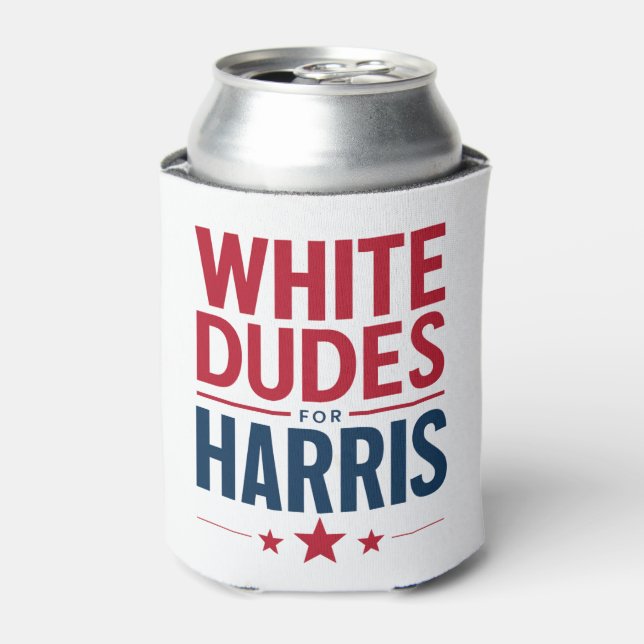White Dudes For Harris Election Kamala Harris 2024 Can Cooler (Can Front)