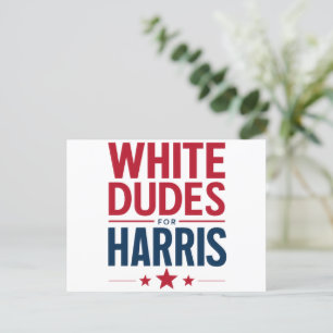White Dudes For Harris Election Kamala Harris 2024 Postcard