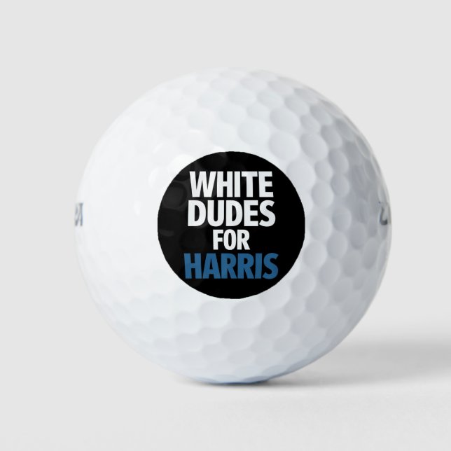 White Dudes For Harris Kamala Harris 2024 Election Golf Balls (Front)