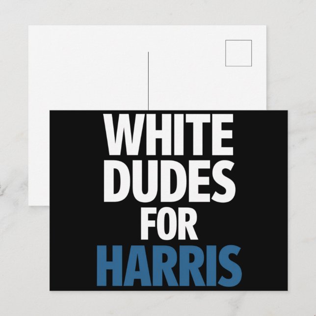 White Dudes For Harris Kamala Harris 2024 Election Postcard (Front/Back)